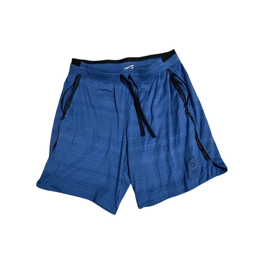 Blue Heather Athletic Shorts w/ Drawstring & Side Pockets Sporty Casual Gym Wear